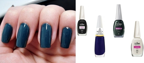 Dicas, esmalte misturinha Teal (azul + verde)