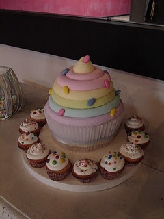 Mesa de guloseimas, tema cupcake.