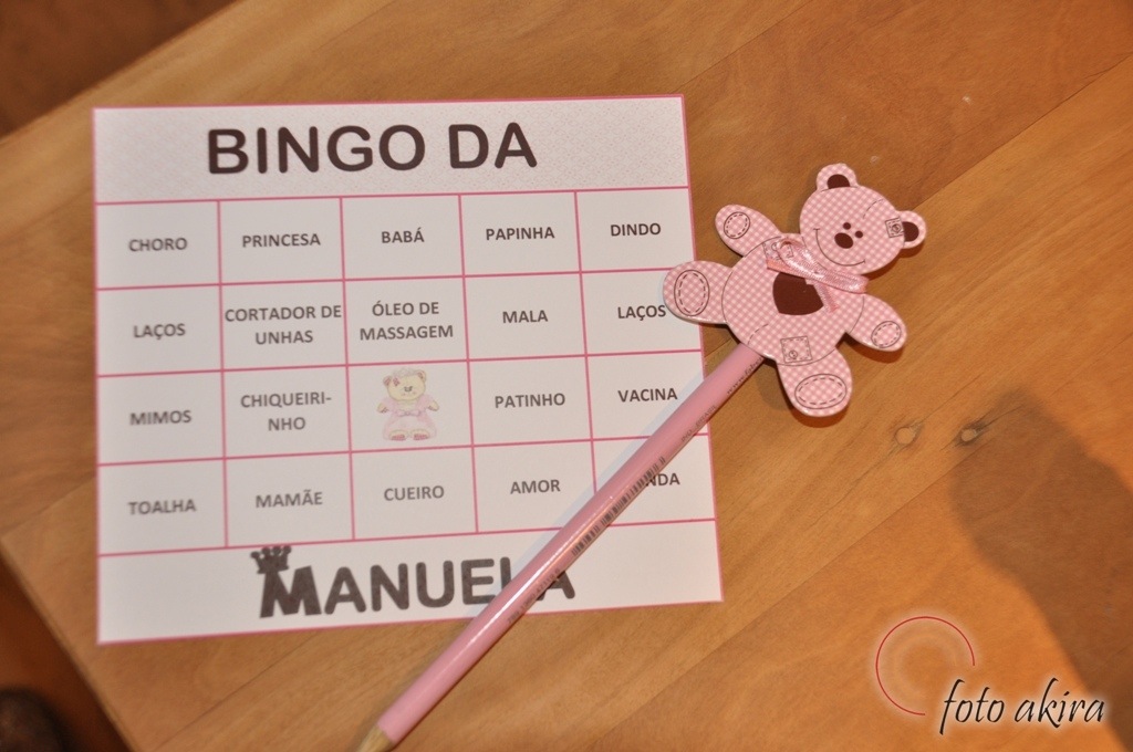 Chá de bebê com bingo.