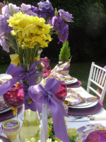 Decorando o almoço com a mamãe