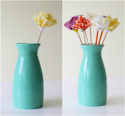 Vaso com flores de tecido, tutorial.