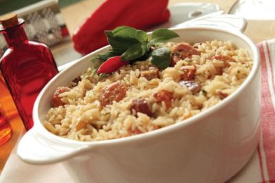 Arroz temperado para 100 convidados