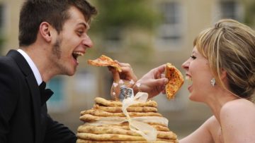 Festa da pizza no casamento