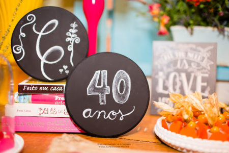 Detalhes de uma festa de 40 anos