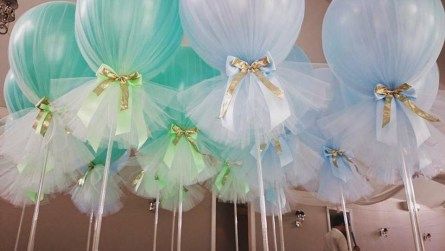 Balões decorados com tule