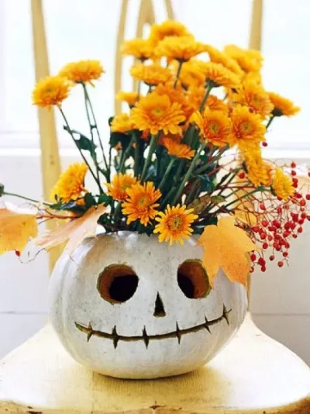 Decoração com flores no Halloween